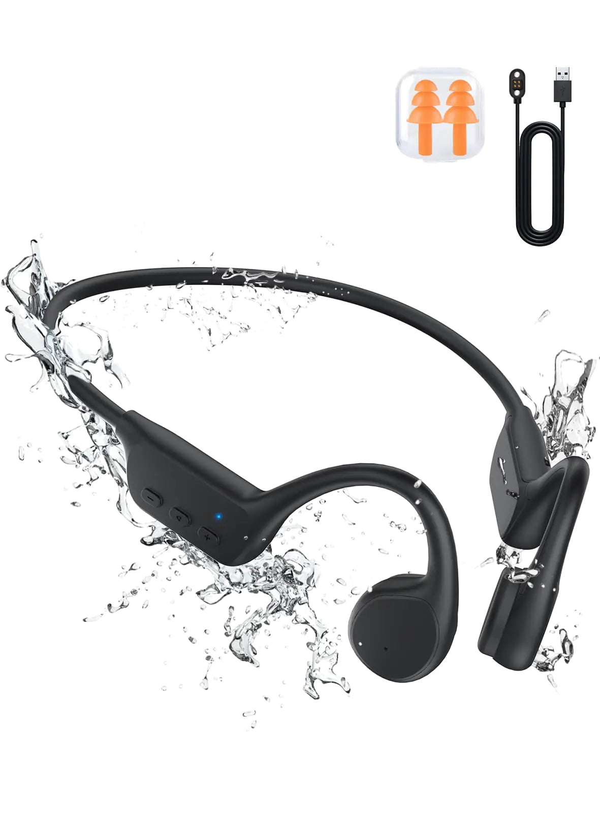 Bone Conduction Waterproof Headphones – Open-Ear Swimming & Sports Headphones with 32GB MP3, Bluetooth 5.3, IP68, Quick Charge – Wireless Headset for Running, Cycling, & Swimming - KenTech Innovation Store