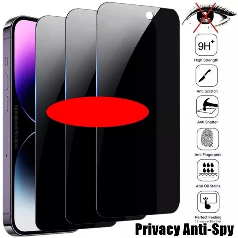 Bulk Lot Anti-Spy Tempered Glass Screen Protector for Iphone 15 14 13 11 12 XR 8