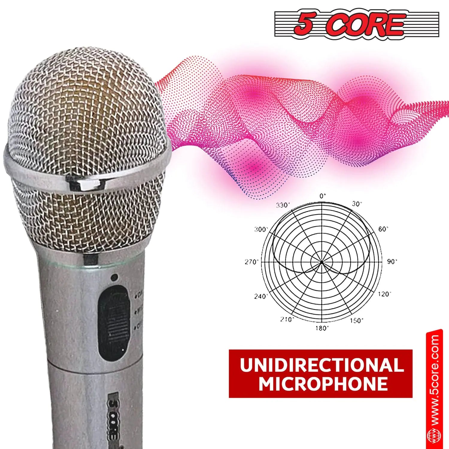 5Core Wireless Microphone Dual Function Wireless - Wired Microphone Microfono Inalambrico - KenTech Innovation Store