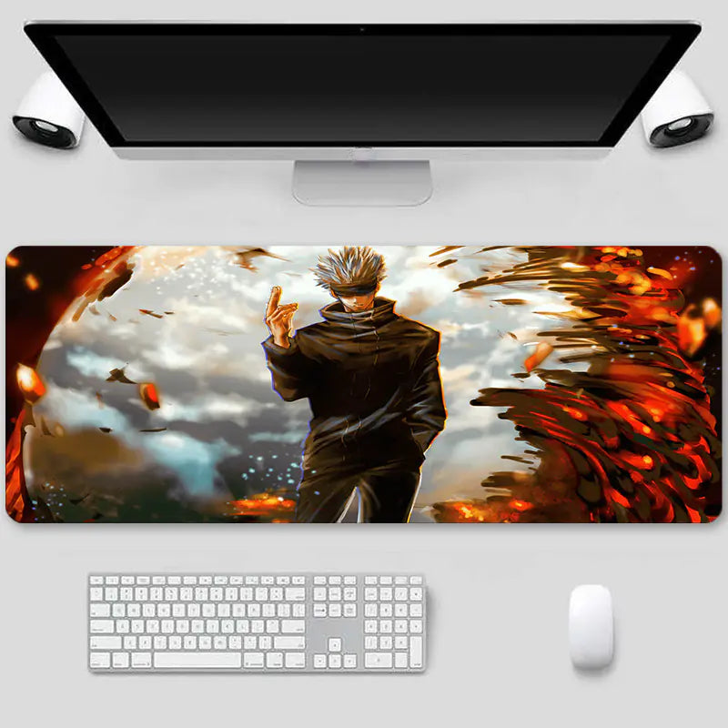 Jujutsu Kaisen Extra Large Thick Gaming Mouse Pad – Non-Slip Rubber Base, Waterproof Surface, Lock-Stitched Edges - KenTech Innovation Store
