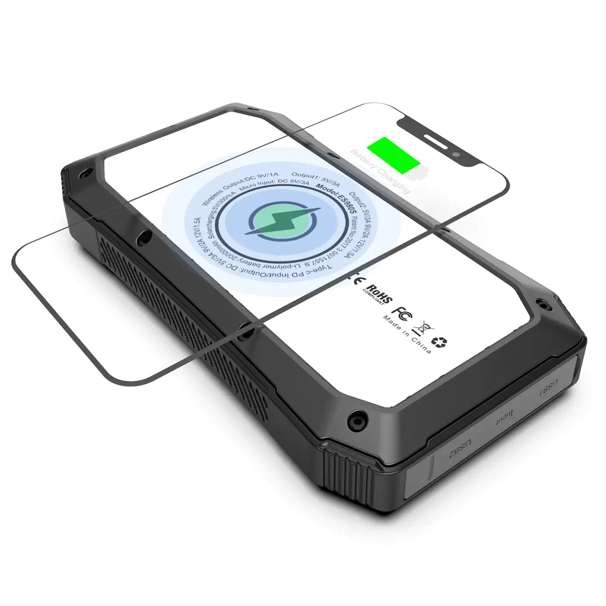 Sun Chaser Mini Solar Powered Wireless Phone Charger 10,000 mAh With LED Flood Light - KenTech Innovation Store