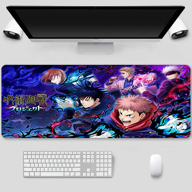 Jujutsu Kaisen Extra Large Thick Gaming Mouse Pad – Non-Slip Rubber Base, Waterproof Surface, Lock-Stitched Edges - KenTech Innovation Store