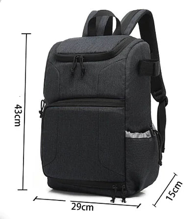 Professional Outdoor DSLR Camera Backpack – Waterproof, Shockproof | Lightweight Dual-Shoulder Bag (Blue/Grey) - KenTech Innovation Store