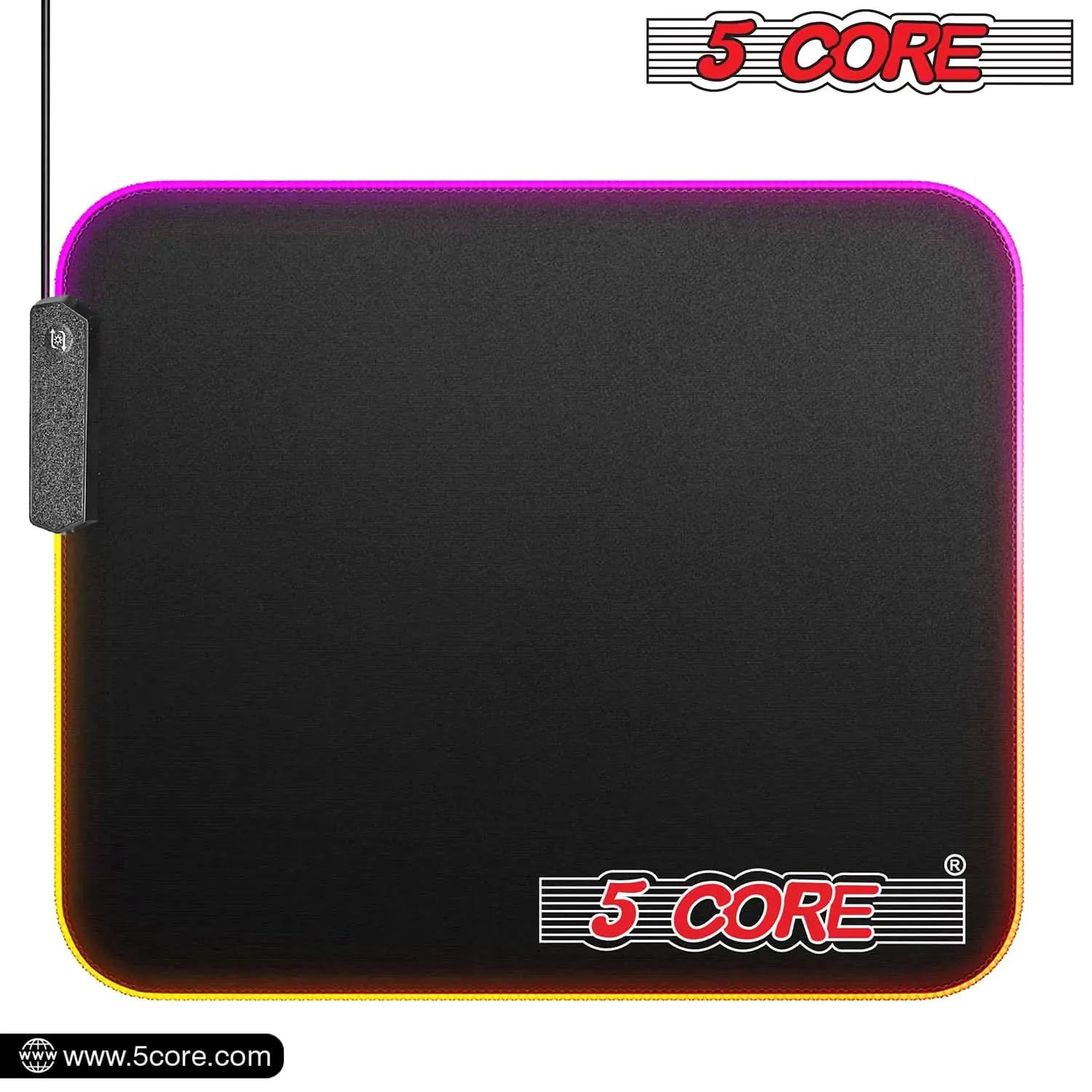 5Core RGB Gaming Mouse Pad – 12 Light Modes, Large Desk Mat with Non-Slip Rubber Base & Dual-Zone LED Lighting - KenTech Innovation Store