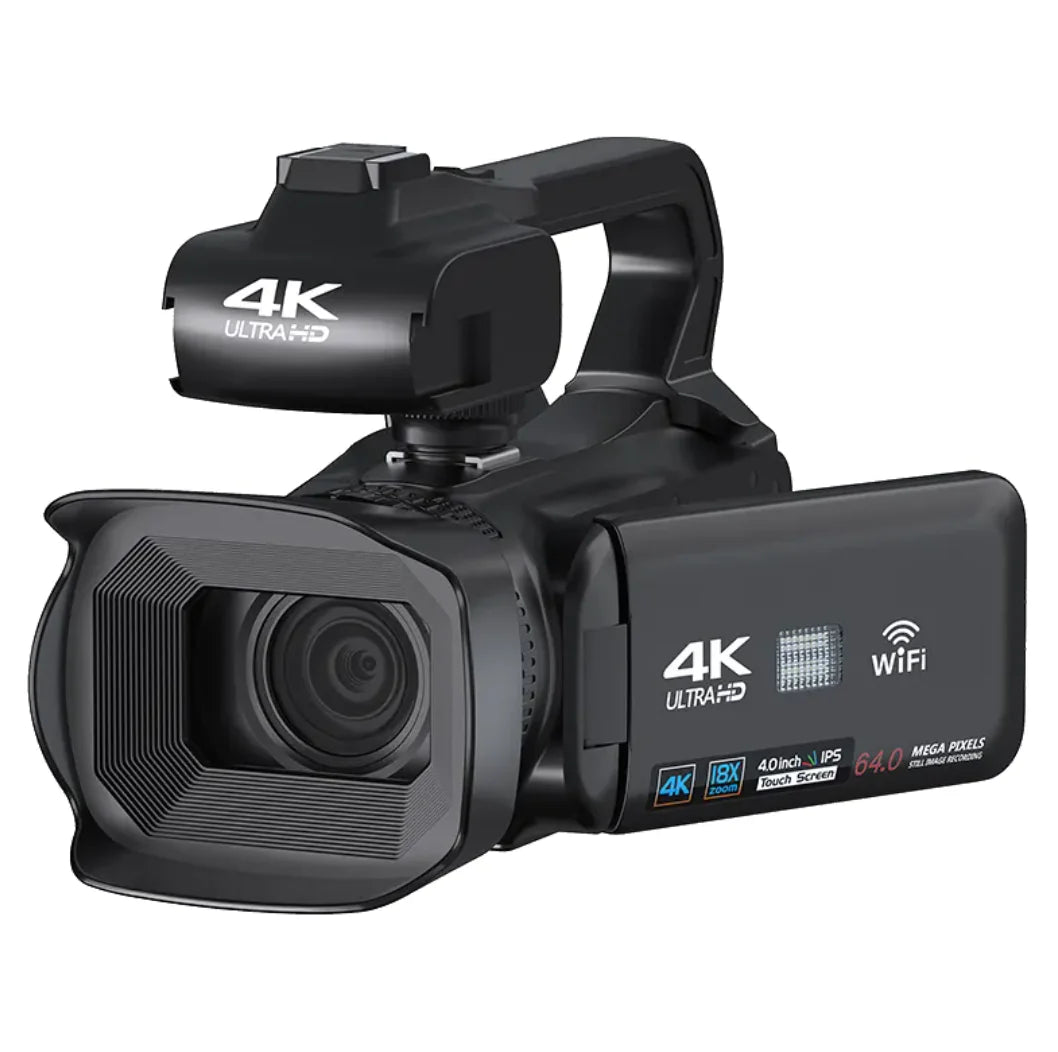 Handheld Professional Video Camera – 64MP Touchscreen Camcorder with Anti-Shake, 4” Display, HDMI Output - KenTech Innovation Store