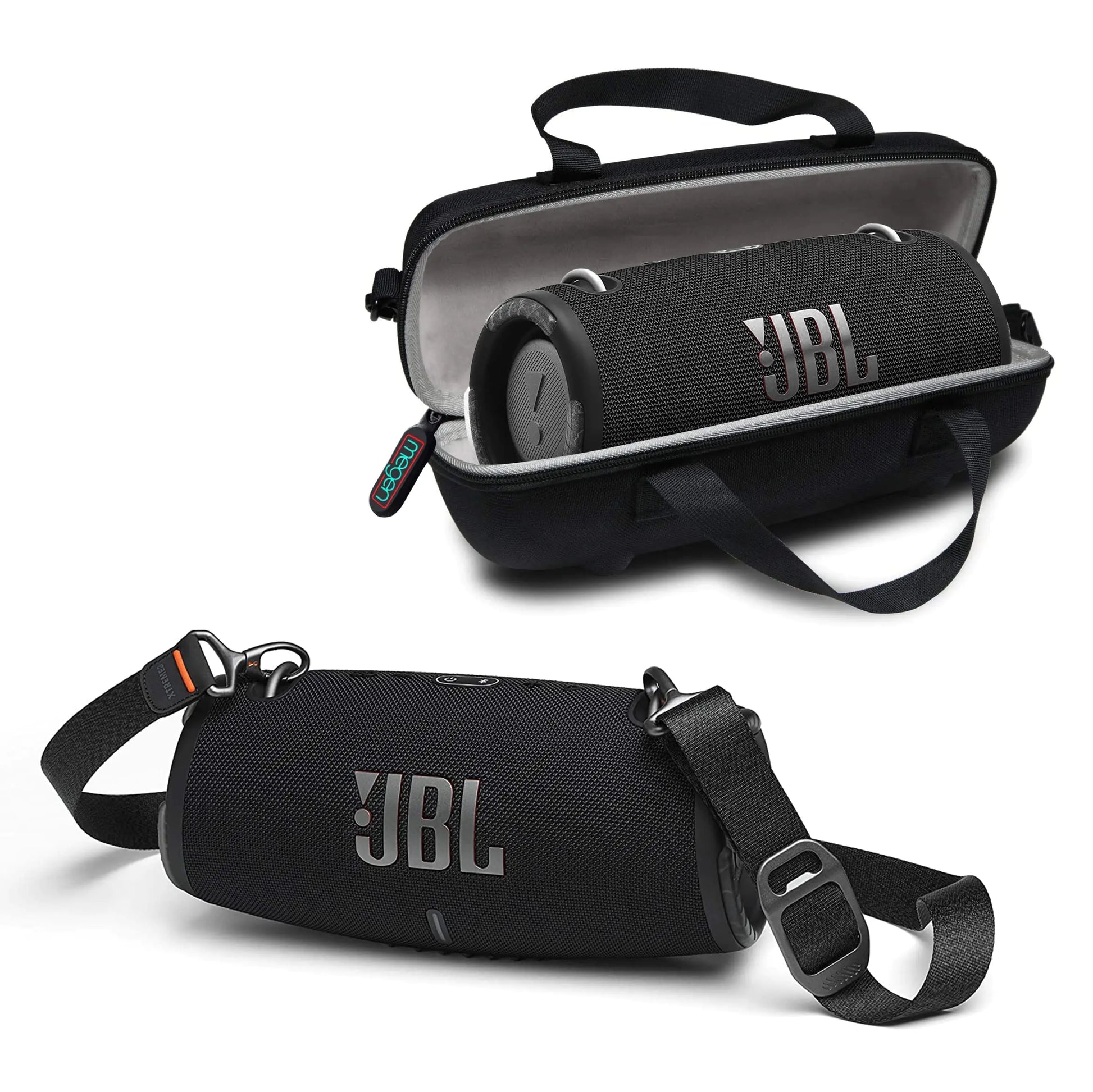 JBL Xtreme 3 Portable Bluetooth Speaker - Powerful Sound & Deep Bass - IP67 Waterproof - Pair with Multiple Speakers - Speaker Bundle with Megen Protective Hardshell Case (Black) - KenTech Innovation Store