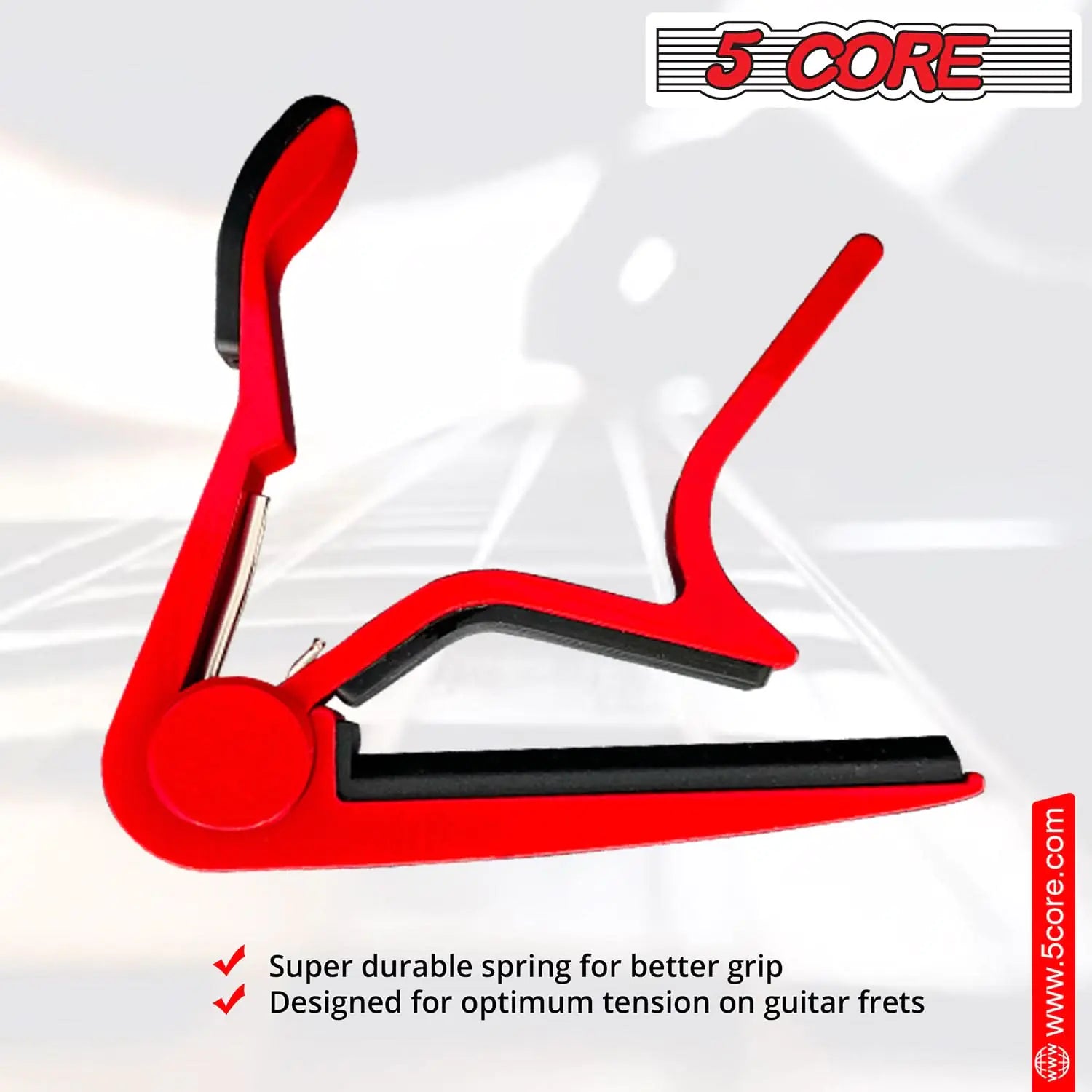5Core Guitar Capo – Quick Change Capo for Acoustic & Electric Guitars, Banjo, Ukulele, Mandolin – Red - KenTech Innovation Store