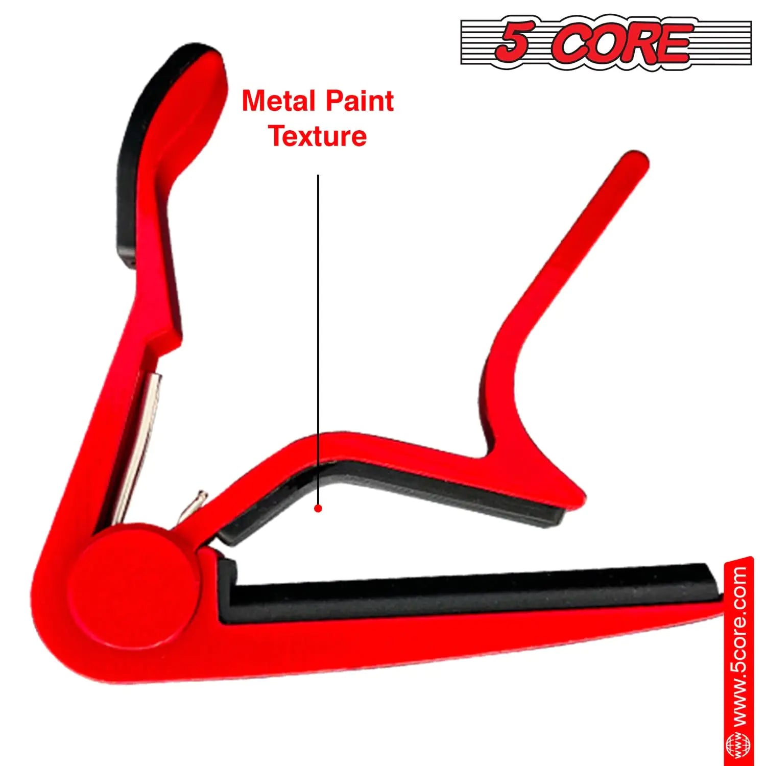 5Core Guitar Capo – Quick Change Capo for Acoustic & Electric Guitars, Banjo, Ukulele, Mandolin – Red - KenTech Innovation Store
