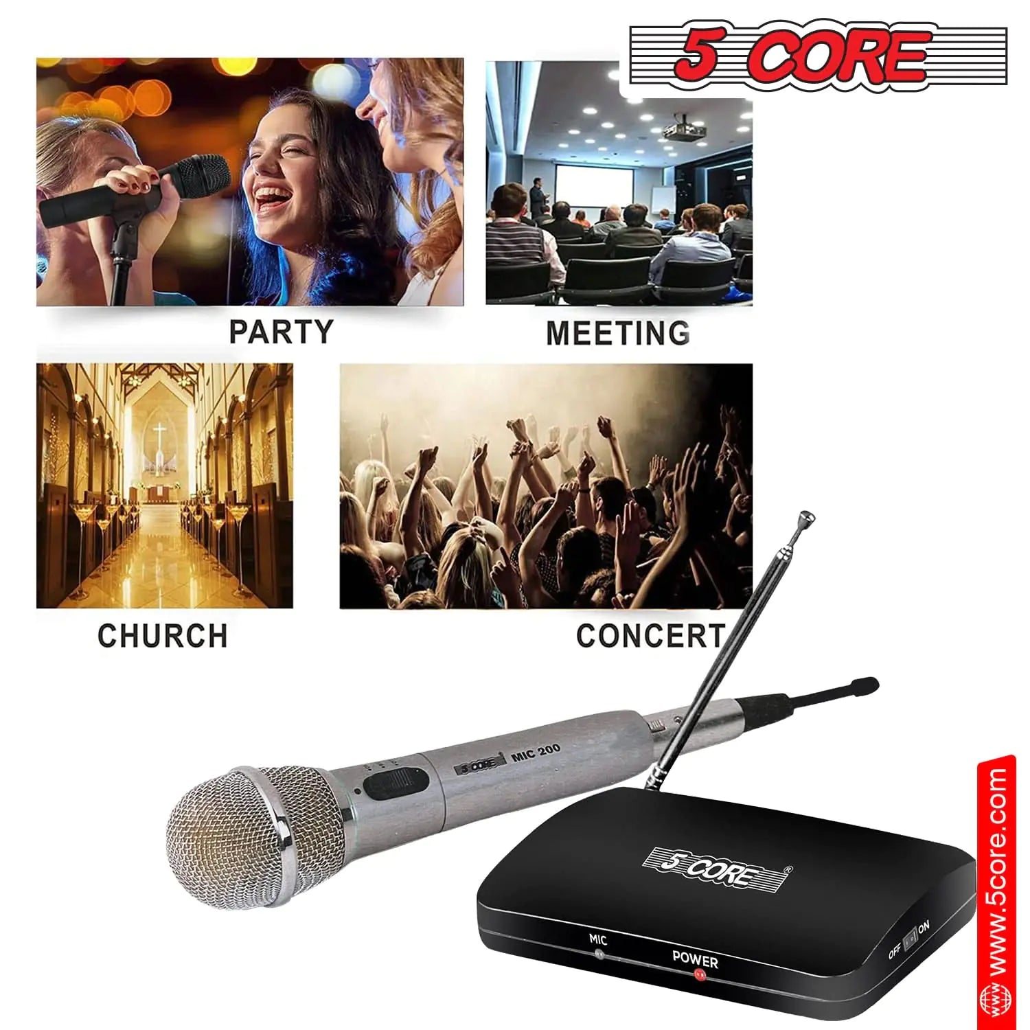 5Core Wireless Microphone Dual Function Wireless - Wired Microphone Microfono Inalambrico - KenTech Innovation Store