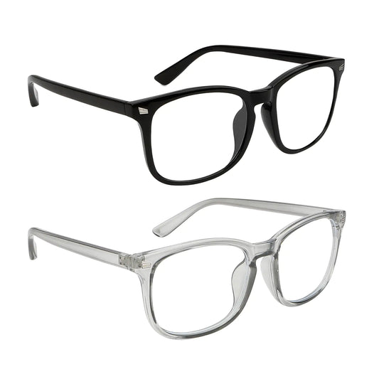 Hisxierng 2-Pack Blue Light Blocking Glasses - Anti-UV Computer Glasses for Eye Strain Relief (Grey & Black) - KenTech Innovation Store