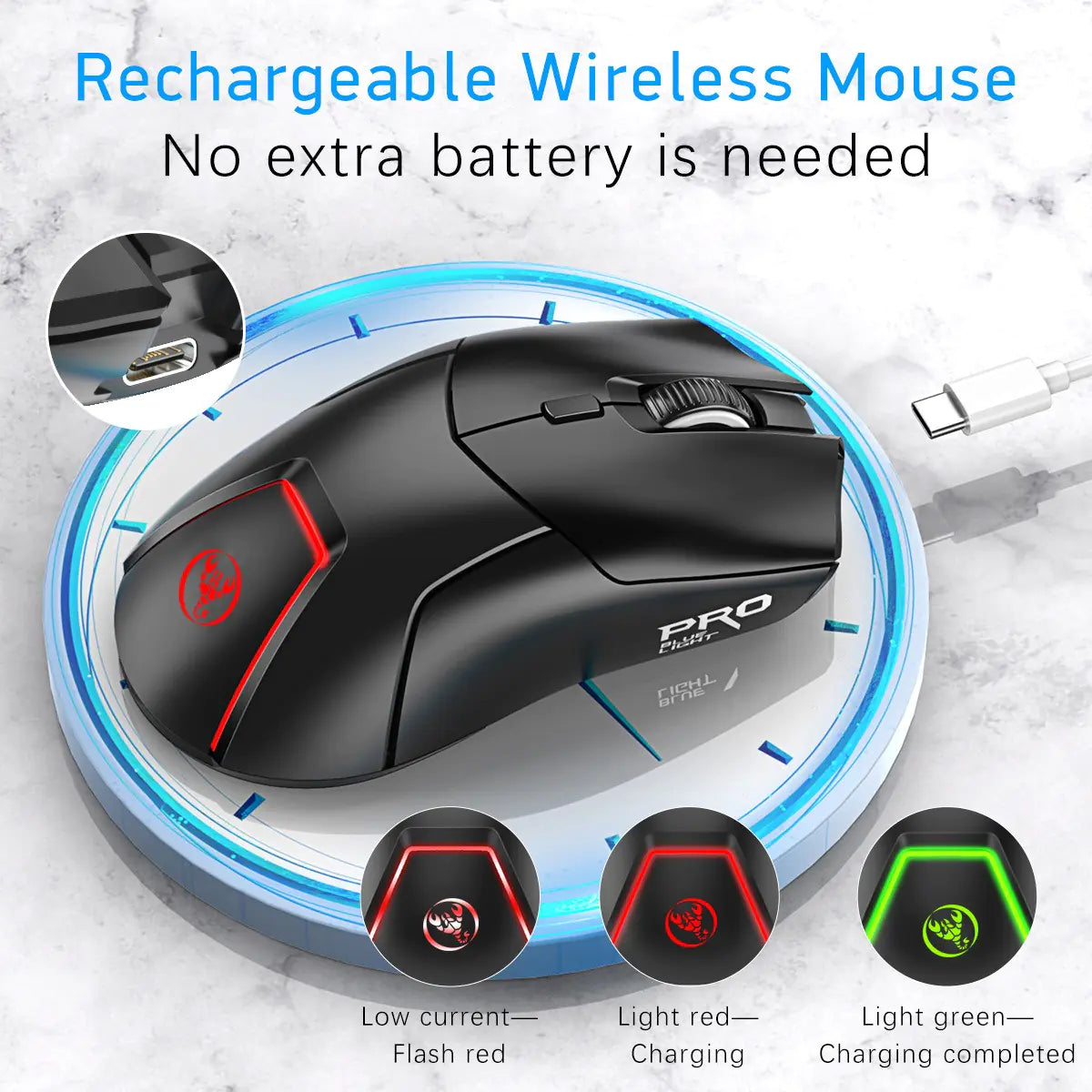 T40 Rechargeable 3-Mode Wireless Bluetooth Gaming Mouse - KenTech Innovation Store