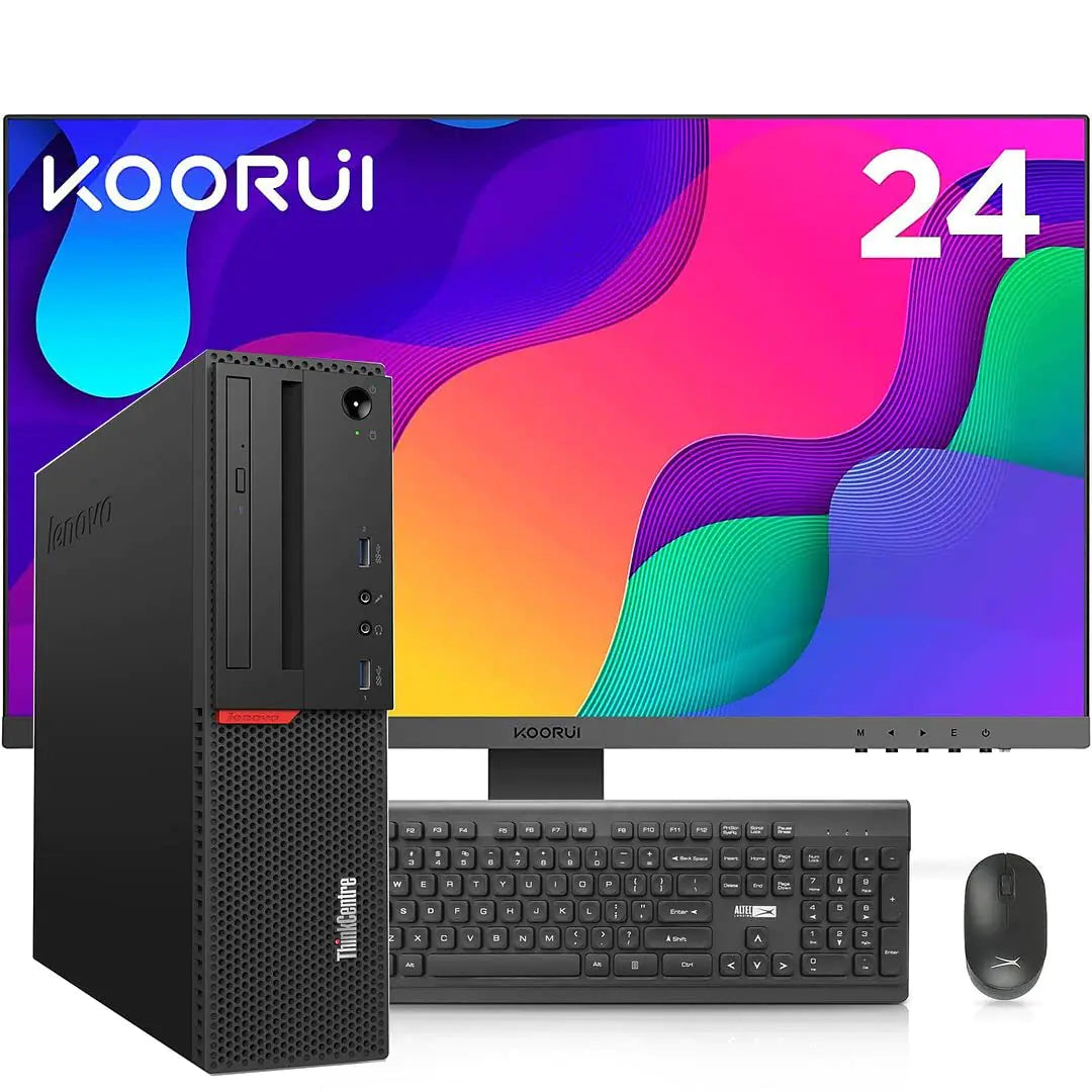Lenovo ThinkCentre SFF Desktop with 23.8" FHD Monitor – Intel i7-6700, 16GB DDR4, 1TB SSD, WiFi, Bluetooth, Windows 10 Pro, Wireless Keyboard & Mouse - KenTech Innovation Store