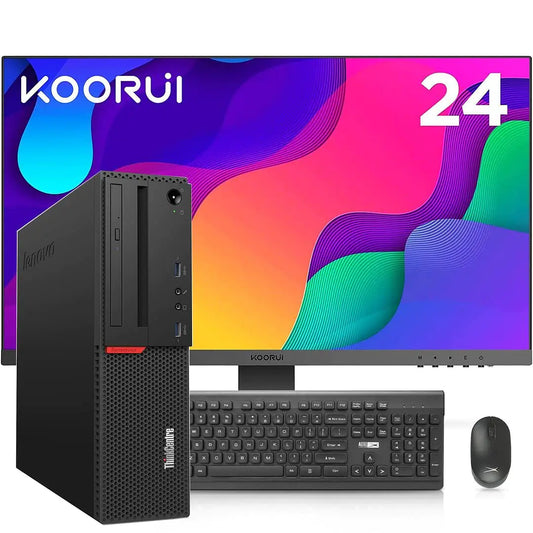Lenovo ThinkCentre SFF Desktop with 23.8" FHD Monitor – Intel i7-6700, 16GB DDR4, 1TB SSD, WiFi, Bluetooth, Windows 10 Pro, Wireless Keyboard & Mouse - KenTech Innovation Store