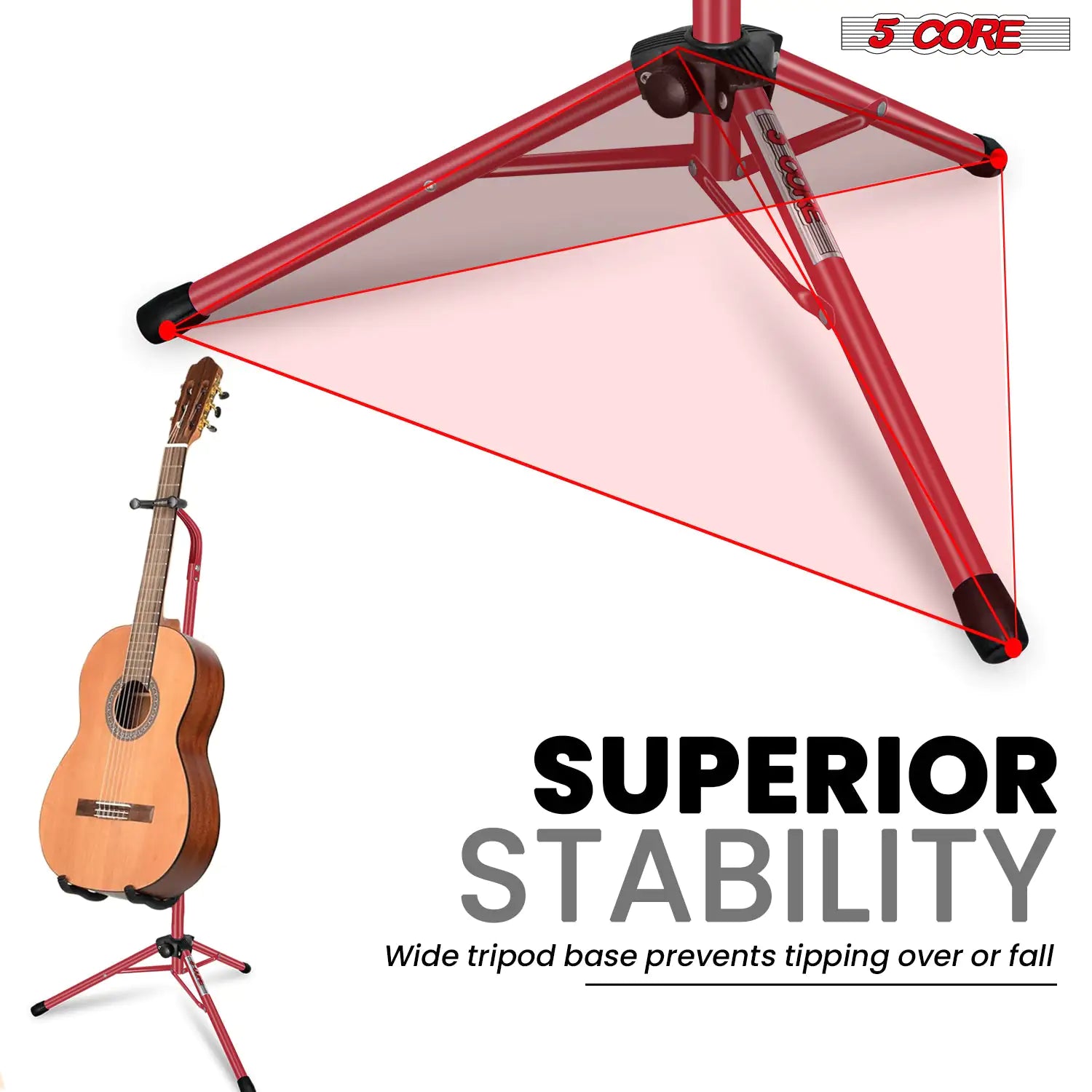 5Core Universal Guitar Stand – Folding Floor Stand for Acoustic, Electric, and Bass Guitars - KenTech Innovation Store