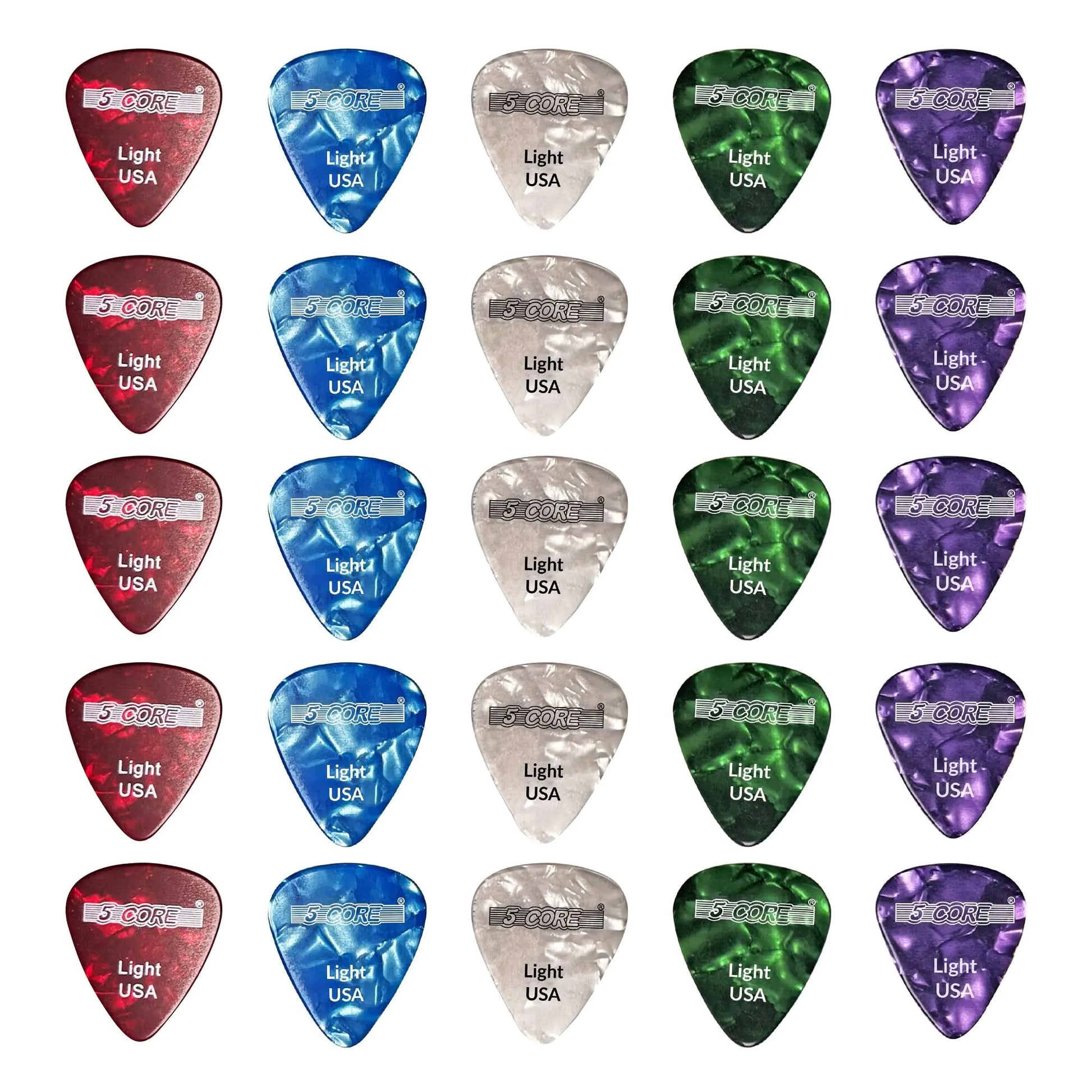 5Core Celluloid Guitar Picks – 0.46mm Light Gauge for Acoustic, Electric & Bass Guitars - KenTech Innovation Store