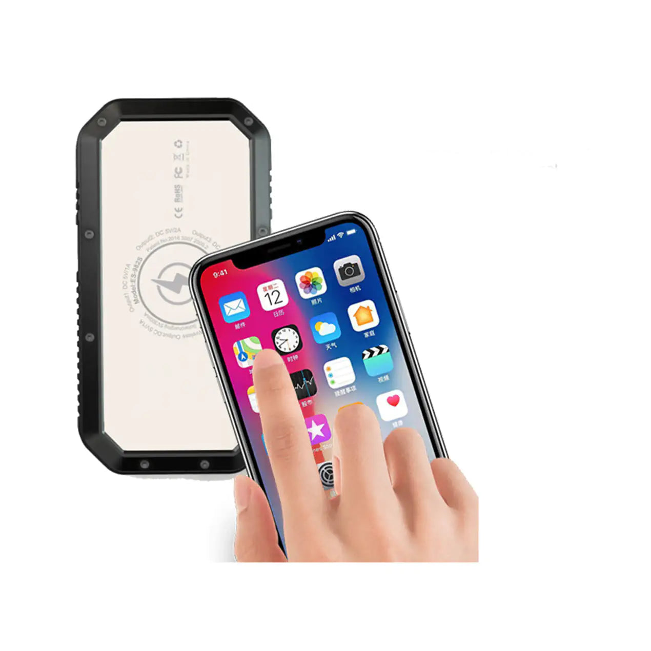 Sun Chaser Mini Solar Powered Wireless Phone Charger 10,000 mAh With LED Flood Light - KenTech Innovation Store