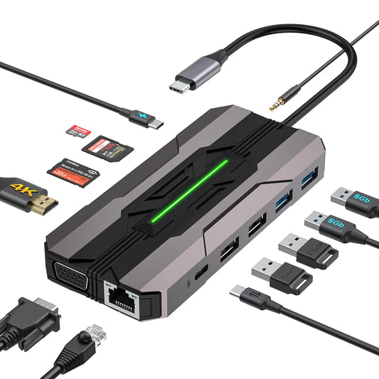 FORIDA 13-in-1 USB C Multiport Hub with 4K HDMI & VGA - KenTech Innovation Store