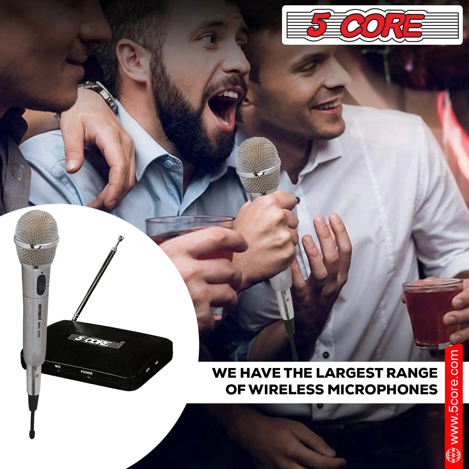 5Core Wireless Microphone Dual Function Wireless - Wired Microphone Microfono Inalambrico - KenTech Innovation Store