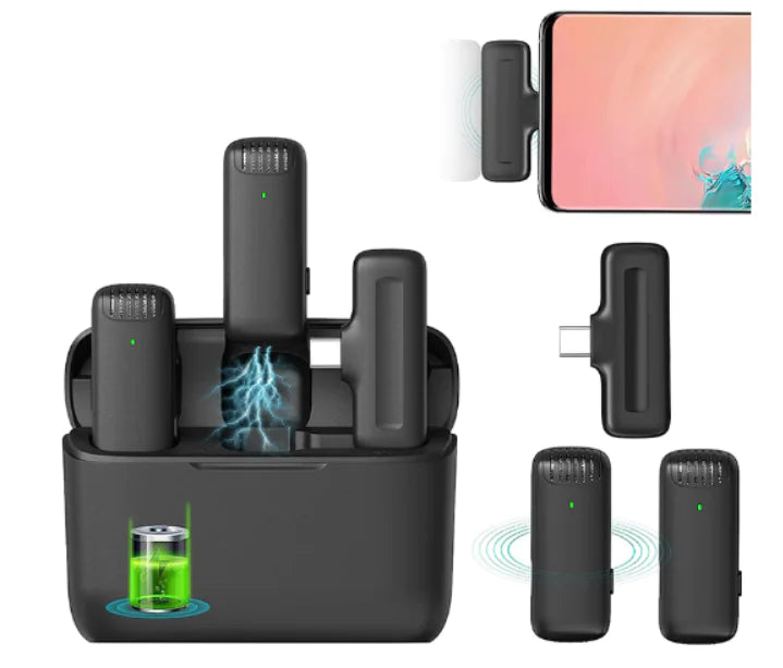 Wireless Lavalier Microphone J11/J13 with Charging Case – Bluetooth 5.3 Clip-on Mic for iPhone, Android, and Mobile Streaming - KenTech Innovation Store