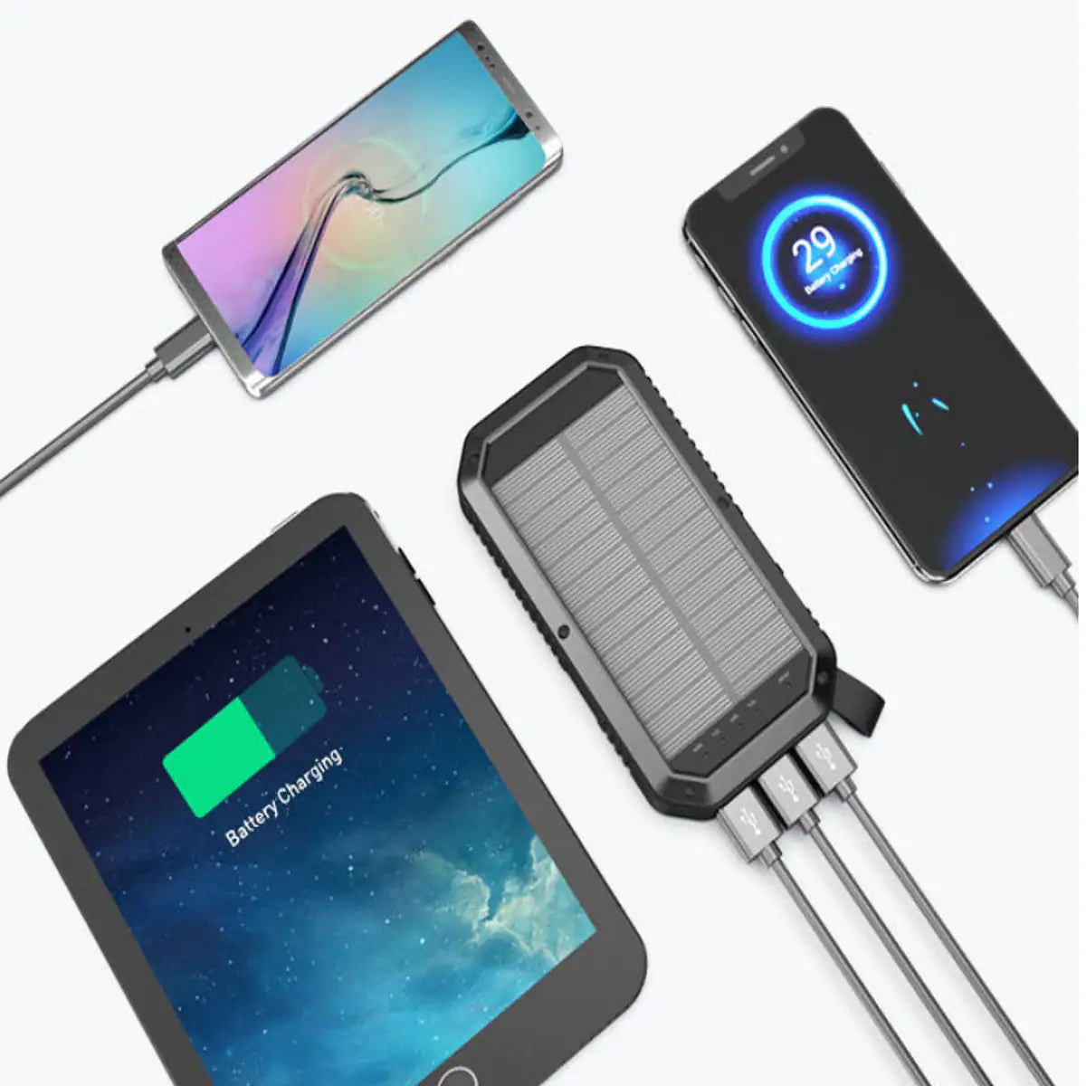 Sun Chaser Mini Solar Powered Wireless Phone Charger 10,000 mAh With LED Flood Light - KenTech Innovation Store