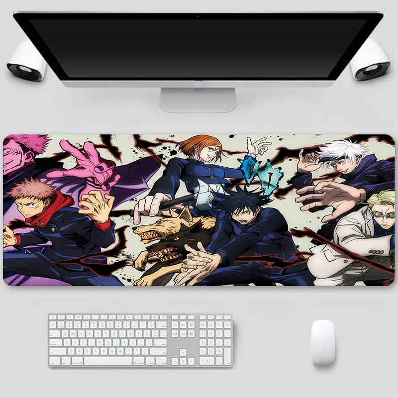 Jujutsu Kaisen Extra Large Thick Gaming Mouse Pad – Non-Slip Rubber Base, Waterproof Surface, Lock-Stitched Edges - KenTech Innovation Store
