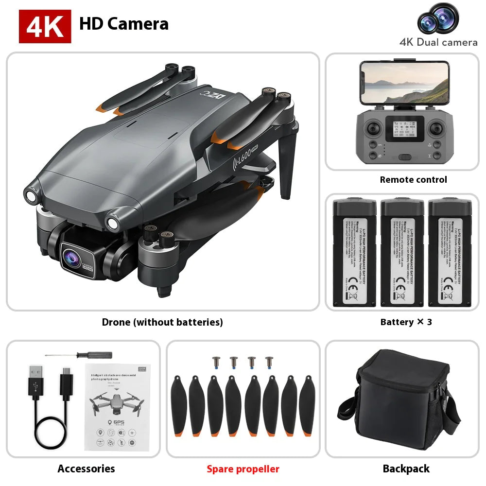 L600 PRO MAX 4K Drone with GPS, Obstacle Avoidance, and Smart Return – Compact HD Camera Drone for Aerial Photography - KenTech Innovation Store