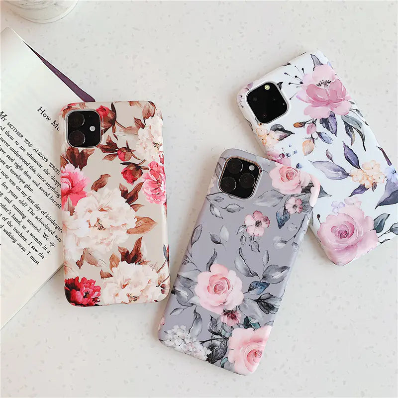 Floral Soft Shell Cases for iPhone and Huawei - IPhone 11 to IPhone 15 - KenTech Innovation Store