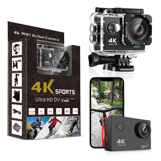 Pro Xtreme 4K Ultra HD Action Camera – Waterproof Sports Cam with Wi-Fi, Remote, 170° Wide Angle, Image Stabilization & Multiple Mounts - KenTech Innovation Store