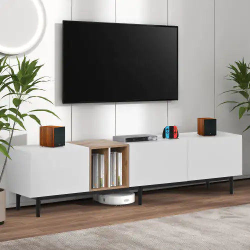 Odern TV Stand Suitable For 80 Inch TV With 3 Doors - KenTech Innovation Store