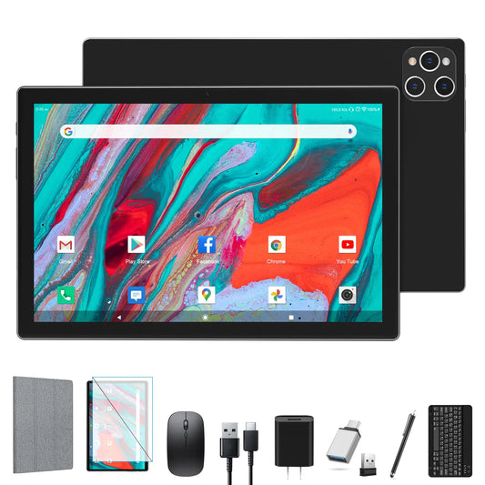 Tablet 2024 Latest Android 13 Tablet 128GB + 16GB (8+8 Expand) Large Storage 2 in 1 Tablet with Keyboard Octa-Core Processor Tablet 10 Inch Screen 5G WiFi Tablet Bluetooth/Mouse/Case/13MP Camera - KenTech Innovation Store