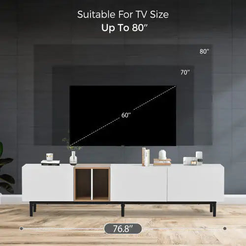 Odern TV Stand Suitable For 80 Inch TV With 3 Doors - KenTech Innovation Store