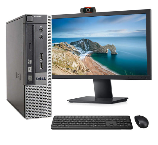 Dell OptiPlex 7010 USFF Desktop PC Bundle – Intel i5 3.2GHz, 8GB RAM, 320GB HDD, WiFi, Bluetooth, 22” FHD Monitor, Webcam, Wireless Keyboard & Mouse – Windows 10 - KenTech Innovation Store