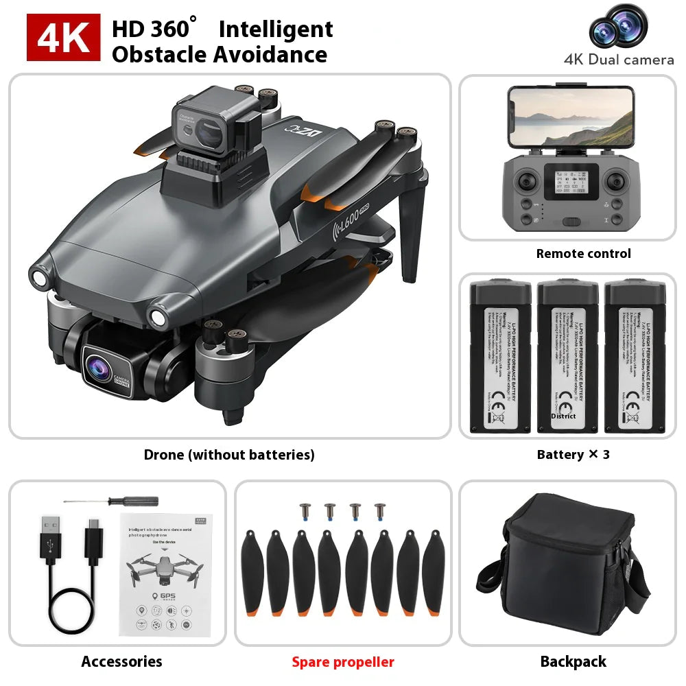 L600 PRO MAX 4K Drone with GPS, Obstacle Avoidance, and Smart Return – Compact HD Camera Drone for Aerial Photography - KenTech Innovation Store