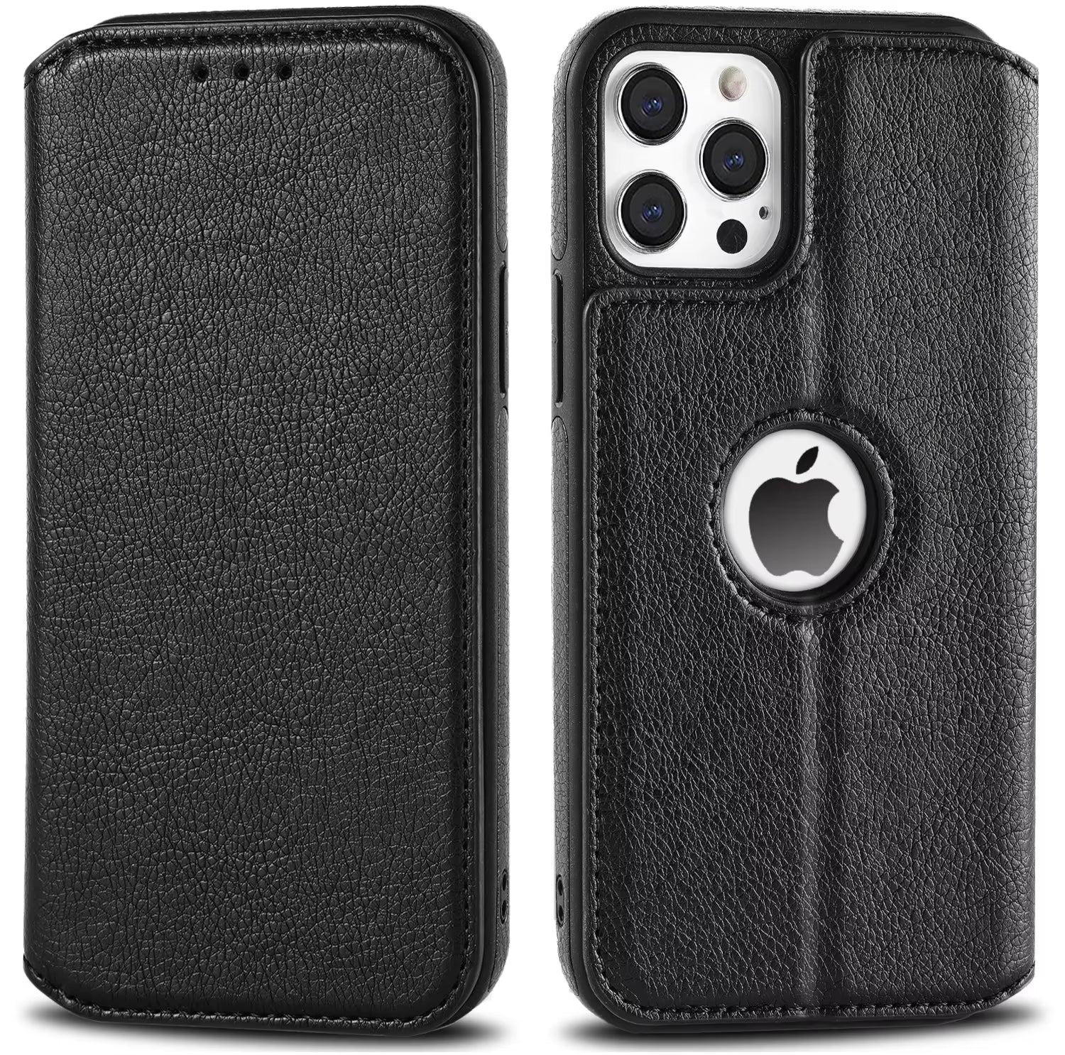 Leather Case for Iphone 16 15 14 13 12 11 Pro Max XS XR Wallet Case [RFID Blocking] Slim Magnetic Flip Cover with Card Holder