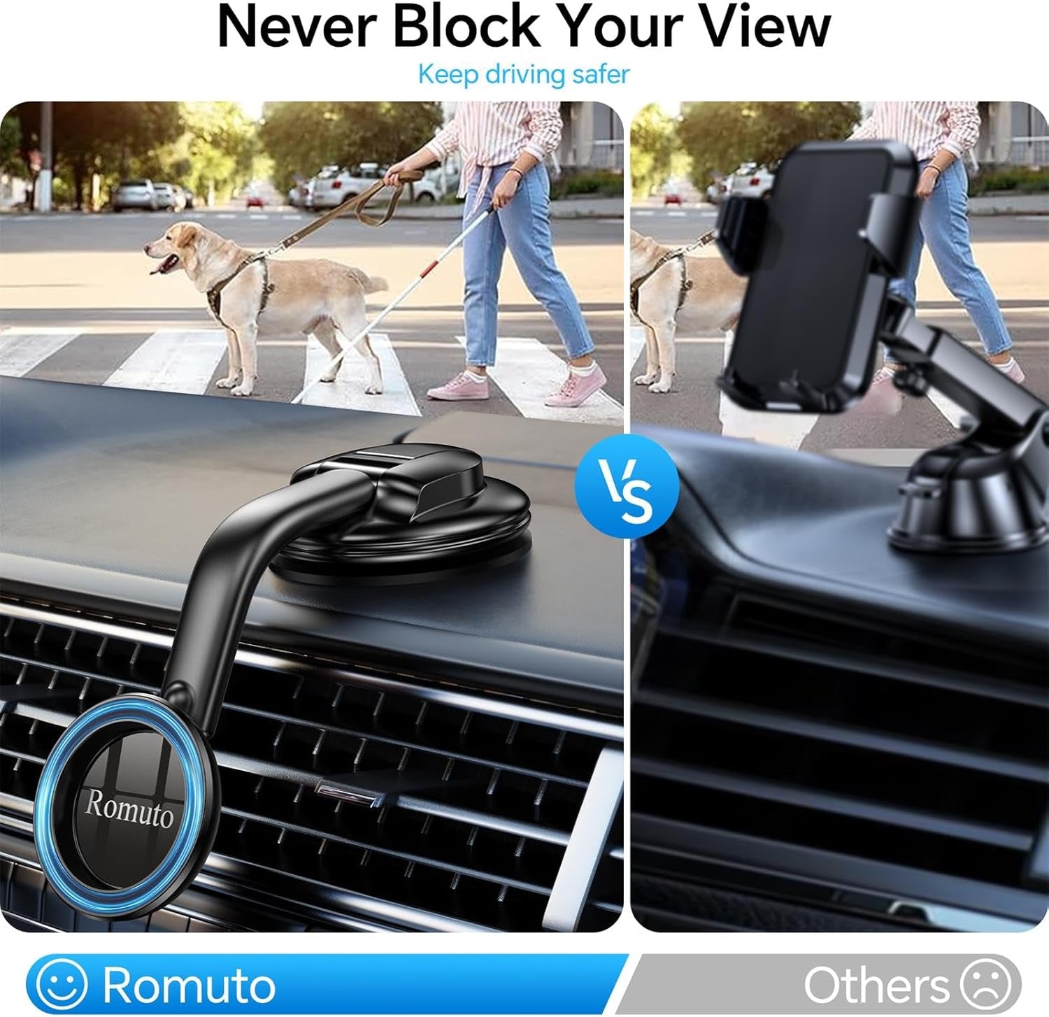 Magsafe Car Mount Magnetic Phone Holder for Car Dash Windshield Universal Hands Free Car Phone Holder for Iphone 16 15 14 13 Promax 