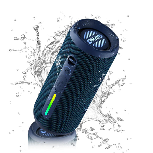 OHAYO Portable Bluetooth Speaker IPX7 Waterproof Wireless Speaker with 24W Stereo Sound Active Extra Bass Bluetooth 5.3 RGB Lights Dual Pairing Up to 30H Playtime for Home Outdoor Party (Blue) - KenTech Innovation Store