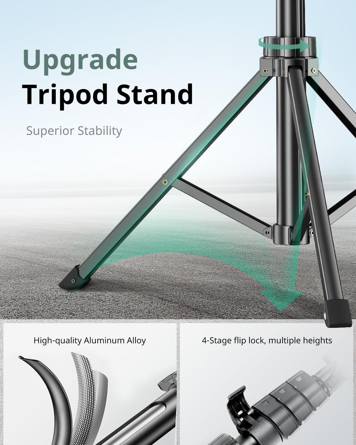 62" Phone Tripod & Selfie Stick – Extendable Cell Phone Tripod Stand with Wireless Remote | Compatible with iPhone, Android, Camera