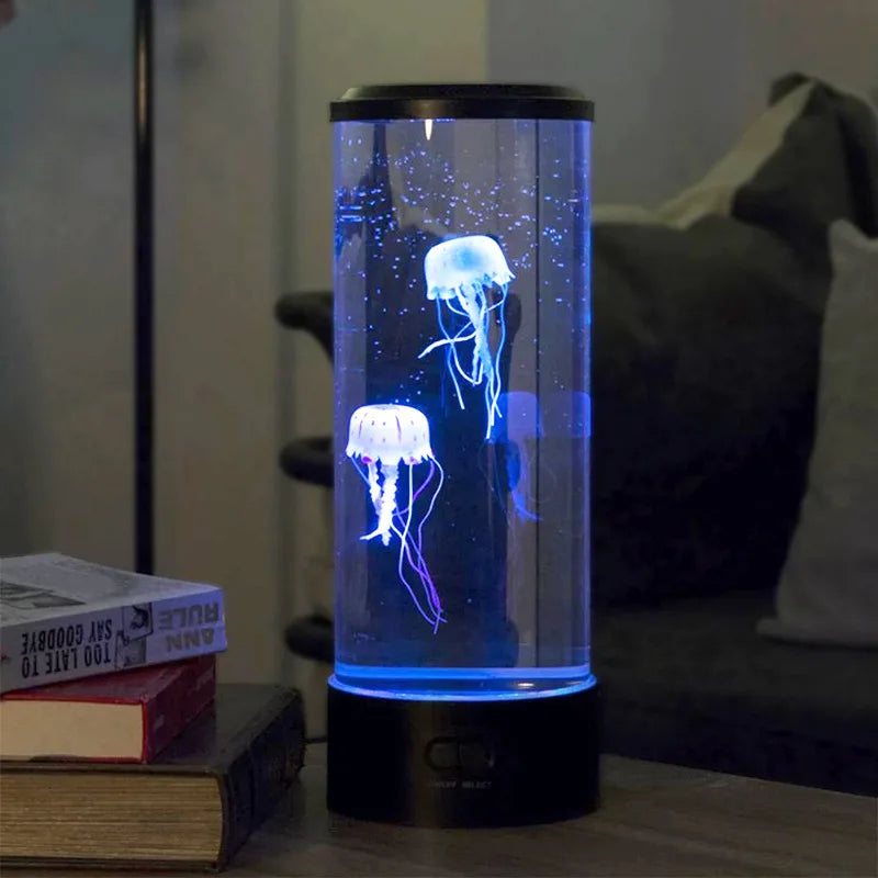 Jellyfish Lava Lamp Aquarium Ocean Night Lights 7Colors LED Jellyfish Mood Lights