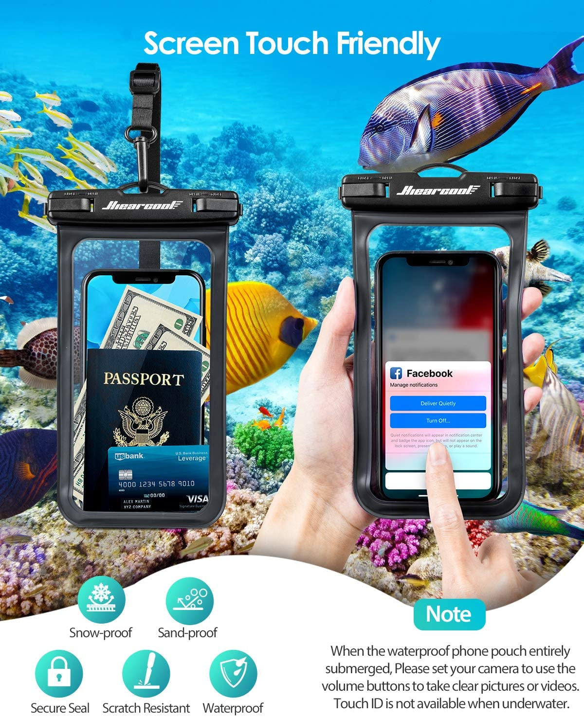 Waterproof Phone Pouch – IPX8 Certified Dry Bag with Touchscreen Access & Adjustable Lanyard | Beach, Swimming, Snorkeling, Cruise Essentials