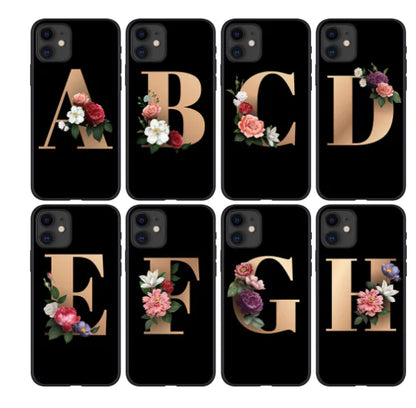 26 Silicone Phone Cases with English Alphabet Design