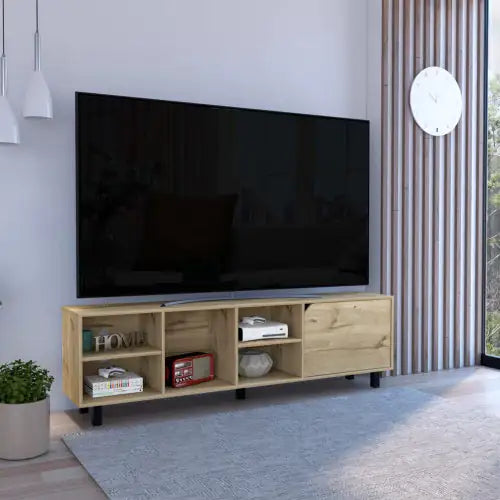 OakVista 70" TV Stand with Quadruple Shelves and Quintuple Legs - KenTech Innovation Store