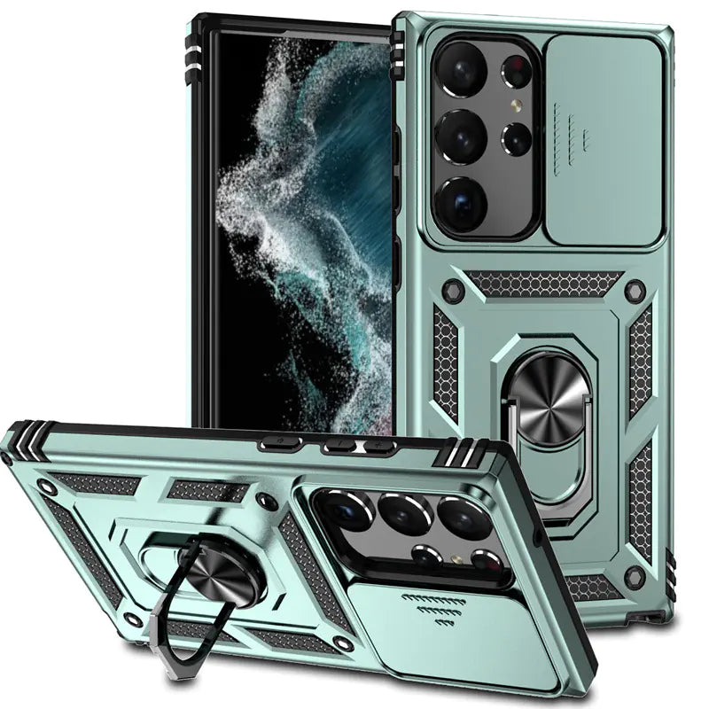 Samsung S24 Ultra Military Ring Stand Case A14 5G - KenTech Innovation Store