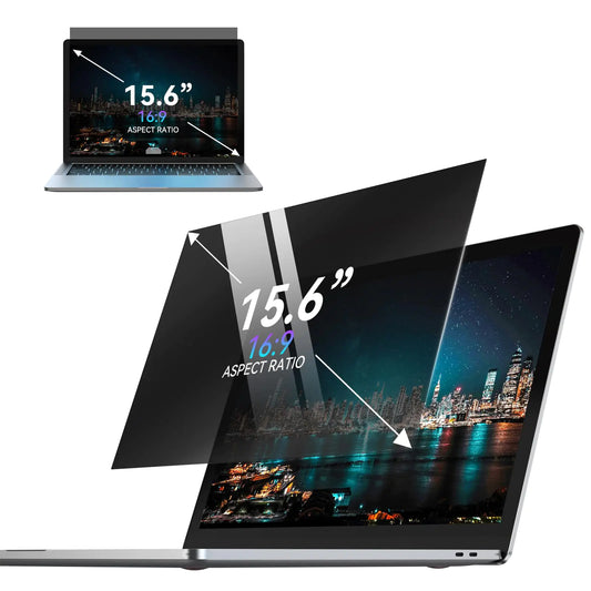 15.6-Inch Laptop Privacy Screen Filter – 16:9 Anti-Peeping Reversible Matte/Glossy Screen Protector, Blue Light Reduction, Easy Installation