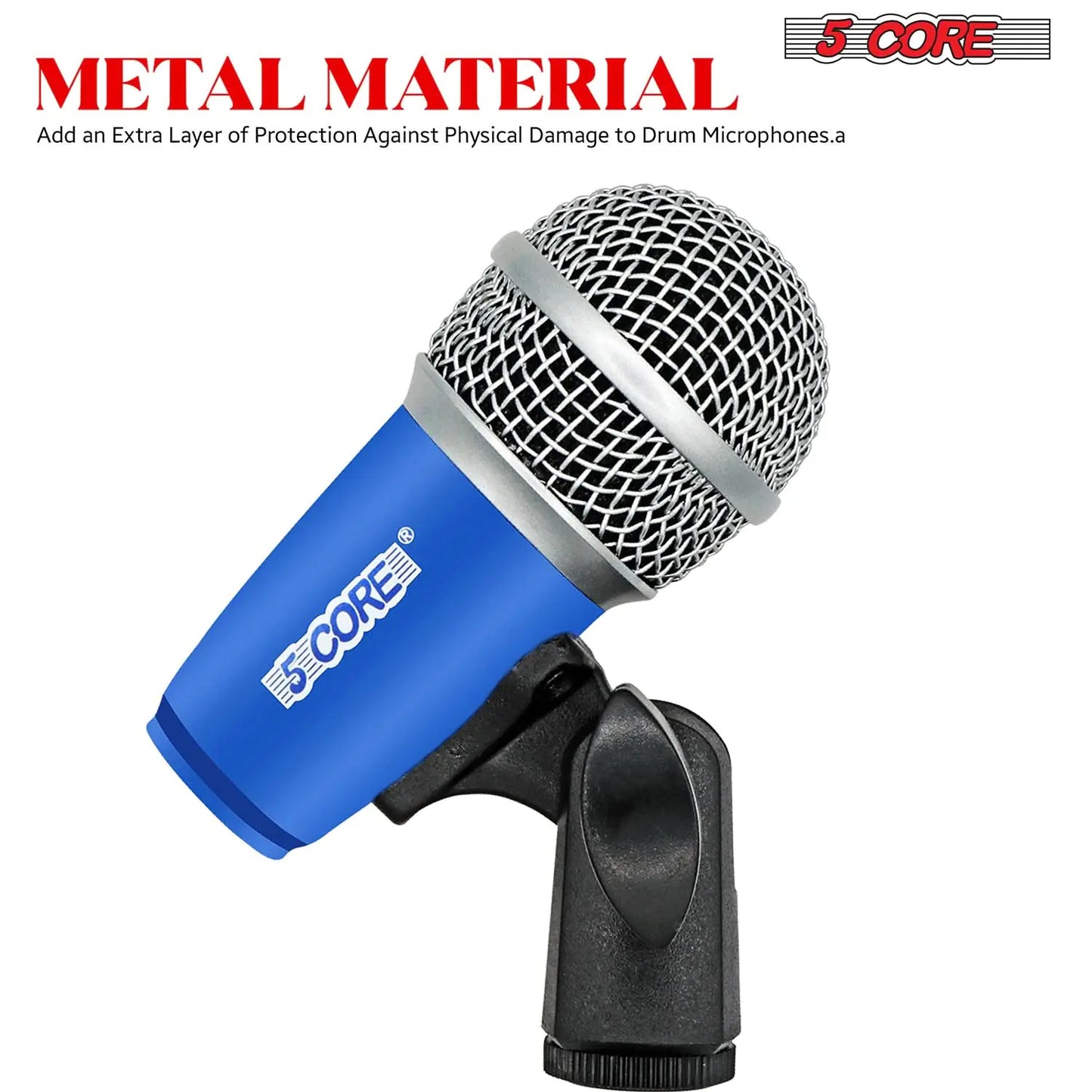 5 Core 9-Piece Drum Mic Kit – Kick, Snare, Tom, Bass, Dynamic Instrument Microphones – Blue - KenTech Innovation Store