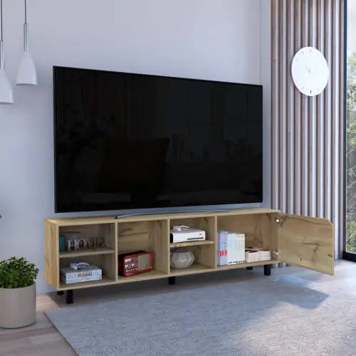 OakVista 70" TV Stand with Quadruple Shelves and Quintuple Legs - KenTech Innovation Store