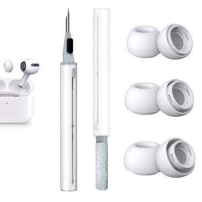 [3 Pairs] Replacement Ear Tips for AirPods Pro & Pro 2nd Gen + 3-in-1 Cleaning Kit – Noise Reduction Silicone Tips (S/M/L) - KenTech Innovation Store