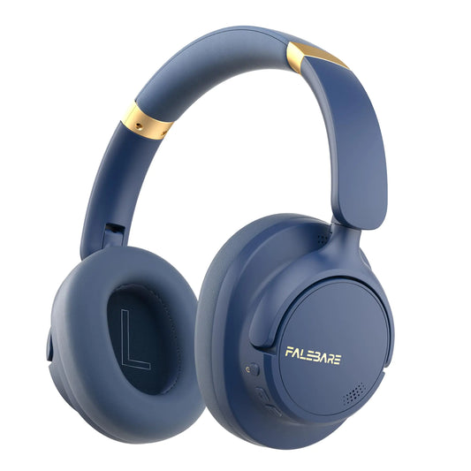 Falebare Bluetooth Over-Ear Headphones – 80H Playtime, ANC Noise Cancelling Wireless Headphones with Mic, Deep Bass, Foldable Design, Type-C Fast Charging - KenTech Innovation Store