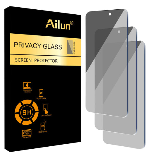 Ailun Privacy Screen Protector for iPhone 16 / iPhone 15 / iPhone 15 Pro [6.1 Inch] 3 Pack Anti Spy Private Tempered Glass Anti-Scratch Case Friendly [3 Pack][Not for iPhone 16 Pro 6.3 inch] - KenTech Innovation Store