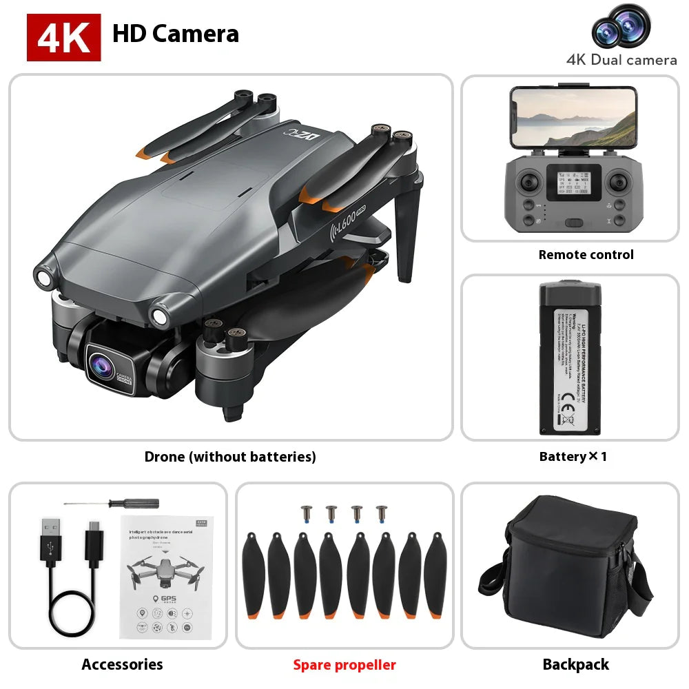 L600 PRO MAX 4K Drone with GPS, Obstacle Avoidance, and Smart Return – Compact HD Camera Drone for Aerial Photography - KenTech Innovation Store