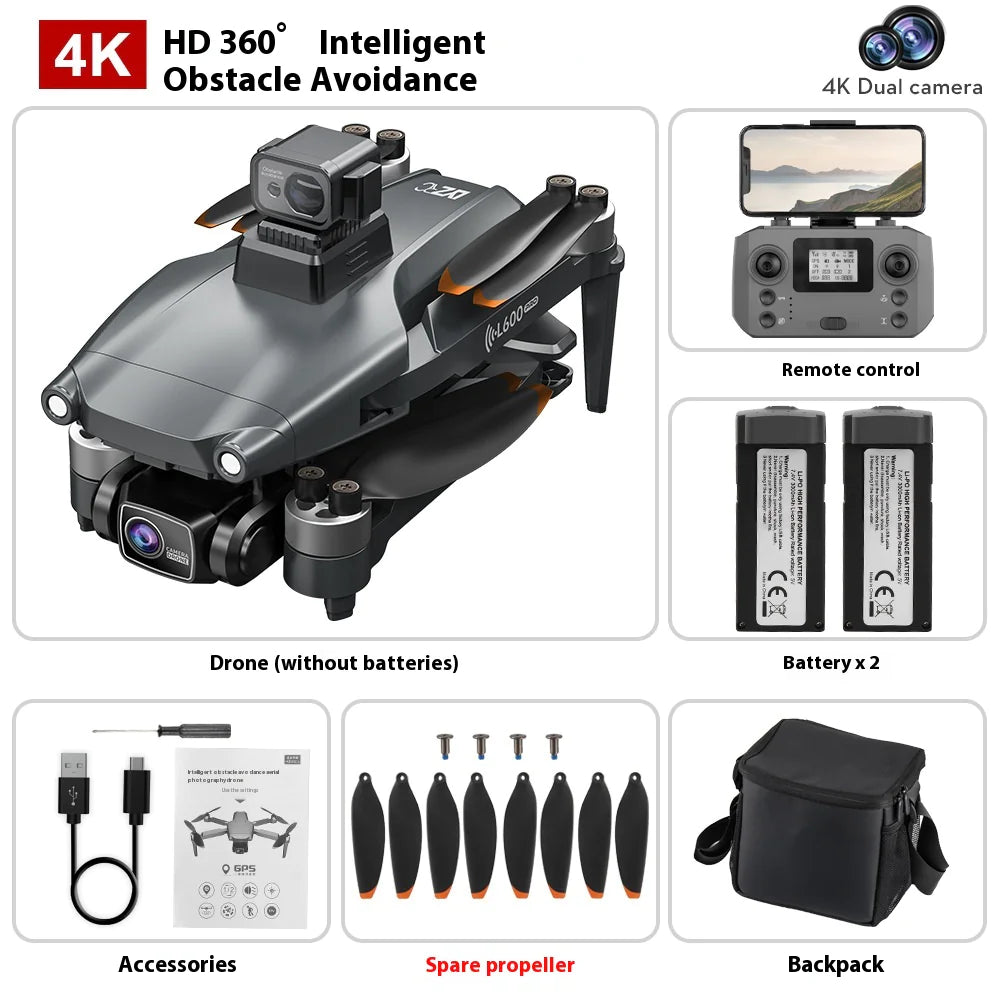 L600 PRO MAX 4K Drone with GPS, Obstacle Avoidance, and Smart Return – Compact HD Camera Drone for Aerial Photography - KenTech Innovation Store